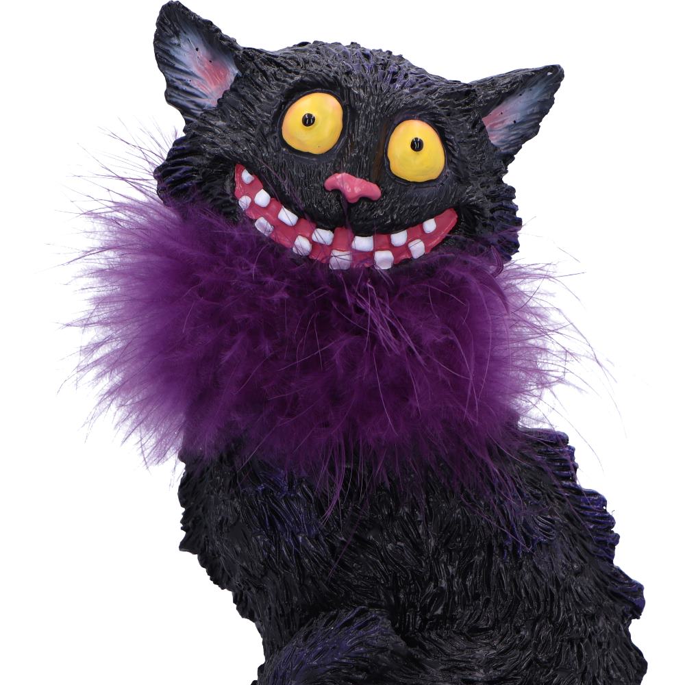 Furgus Black Cat Feather Boa Figurine 19.5cm 5