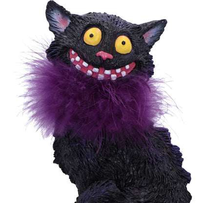 Furgus Black Cat Feather Boa Figurine 19.5cm 5