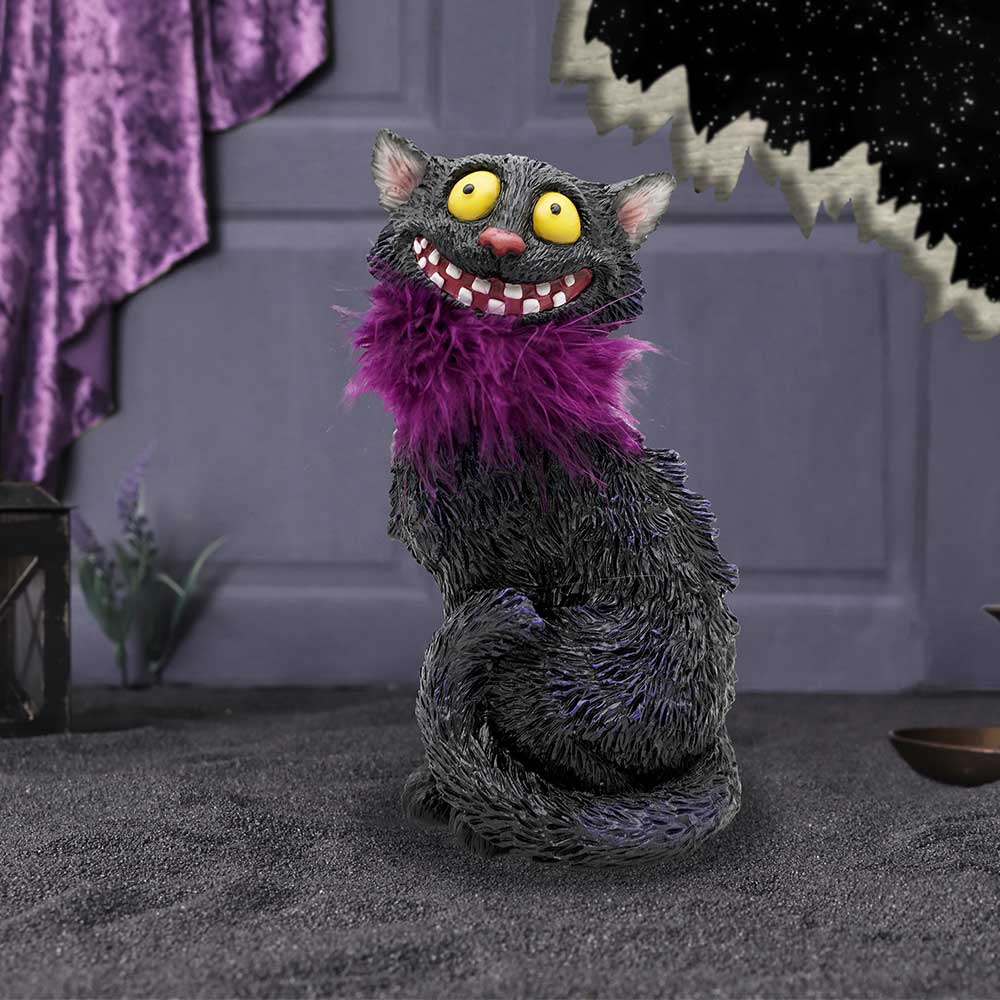 Furgus Black Cat Feather Boa Figurine 19.5cm 7