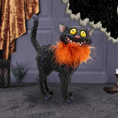 Furdinand Black Cat Feather Boa 23cm Resin Staue 7