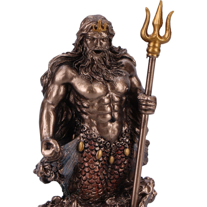 Poseidon God of the Sea Mini Bronze Figurine 8.5cm
