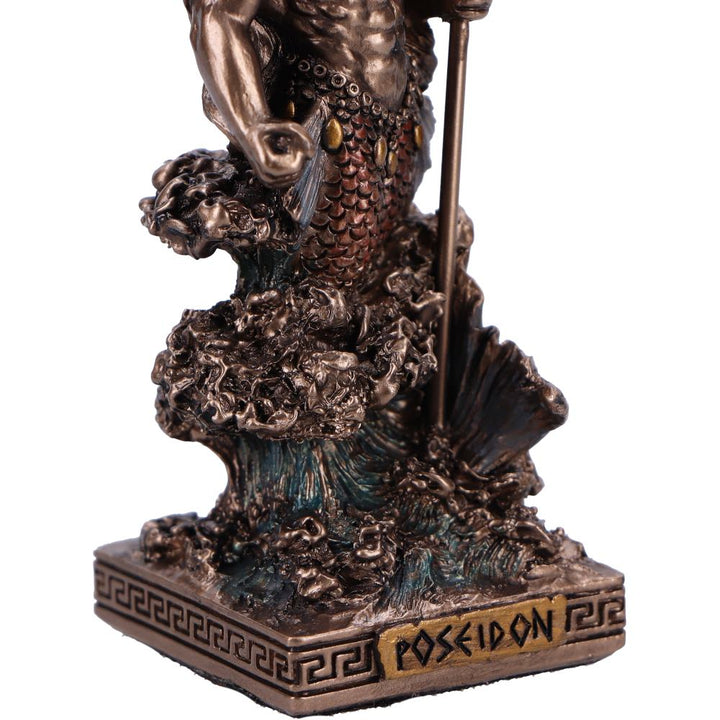 Poseidon God of the Sea Mini Bronze Figurine 8.5cm