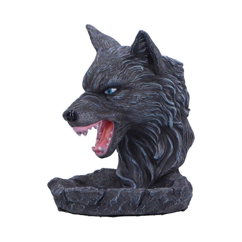Dark Wolf Head Backflow Incense Burner 11.5cm 1