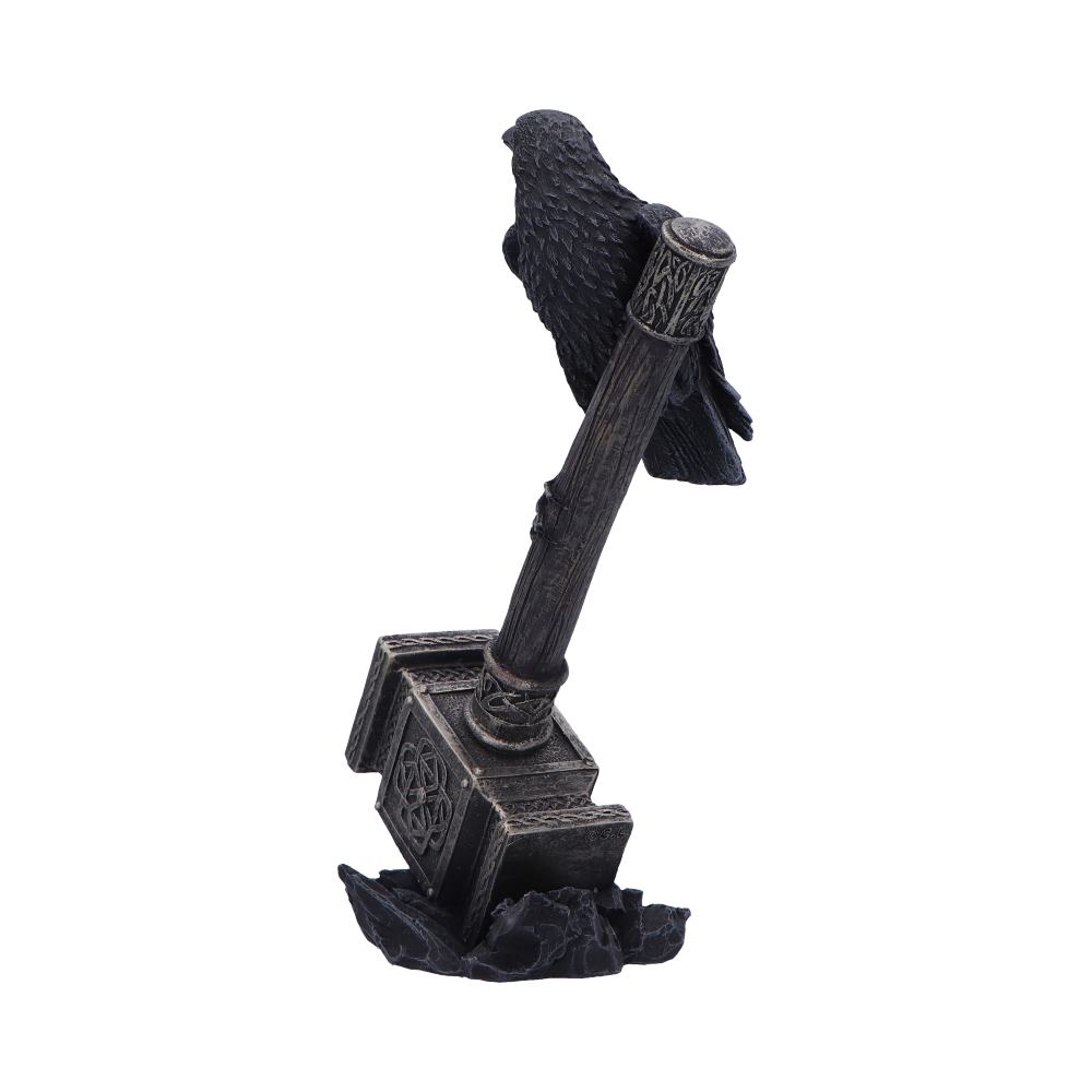 Raven on Hammer of the Gods 23cm Mjolnir Statue 2