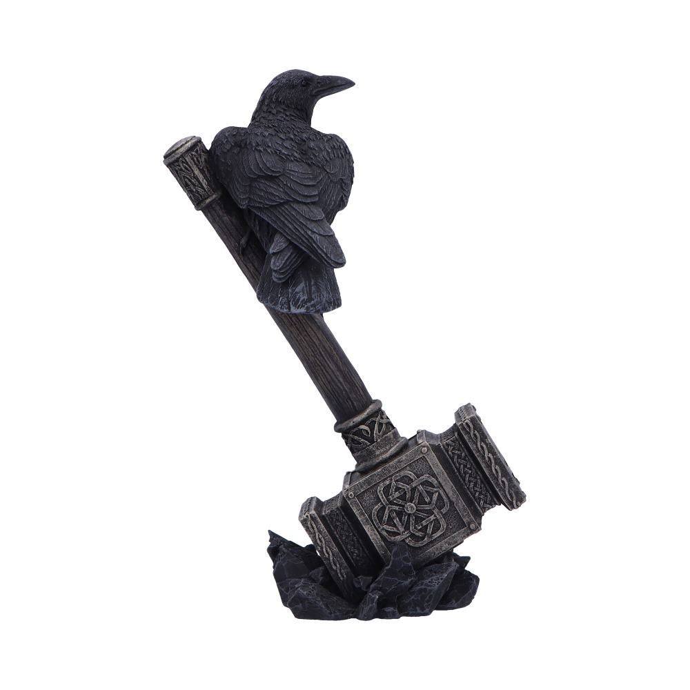 Raven on Hammer of the Gods 23cm Mjolnir Statue 3