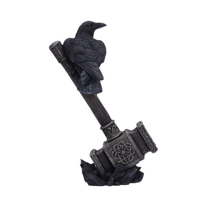 Raven on Hammer of the Gods 23cm Mjolnir Statue 3