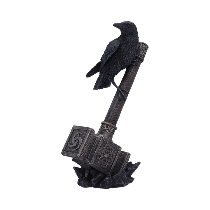Raven on Hammer of the Gods 23cm Mjolnir Statue 4
