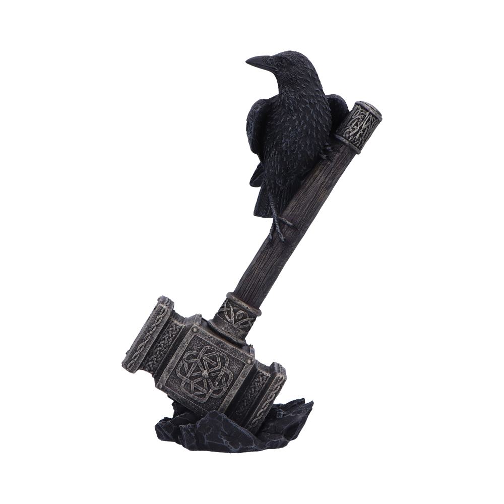Raven on Hammer of the Gods 23cm Mjolnir Statue 1