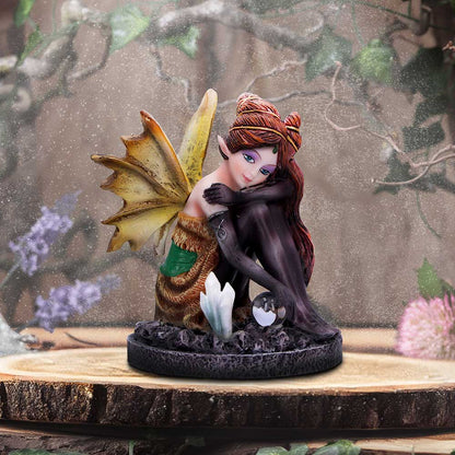 Amber Auburn Crystal Fairy Figurine 8.2cm 8