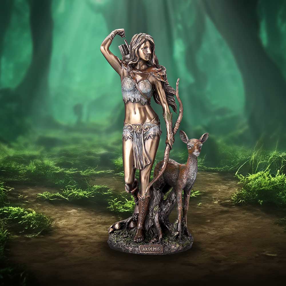 Artemis Greek Goddess of the Hunt Bronze Figurine 7