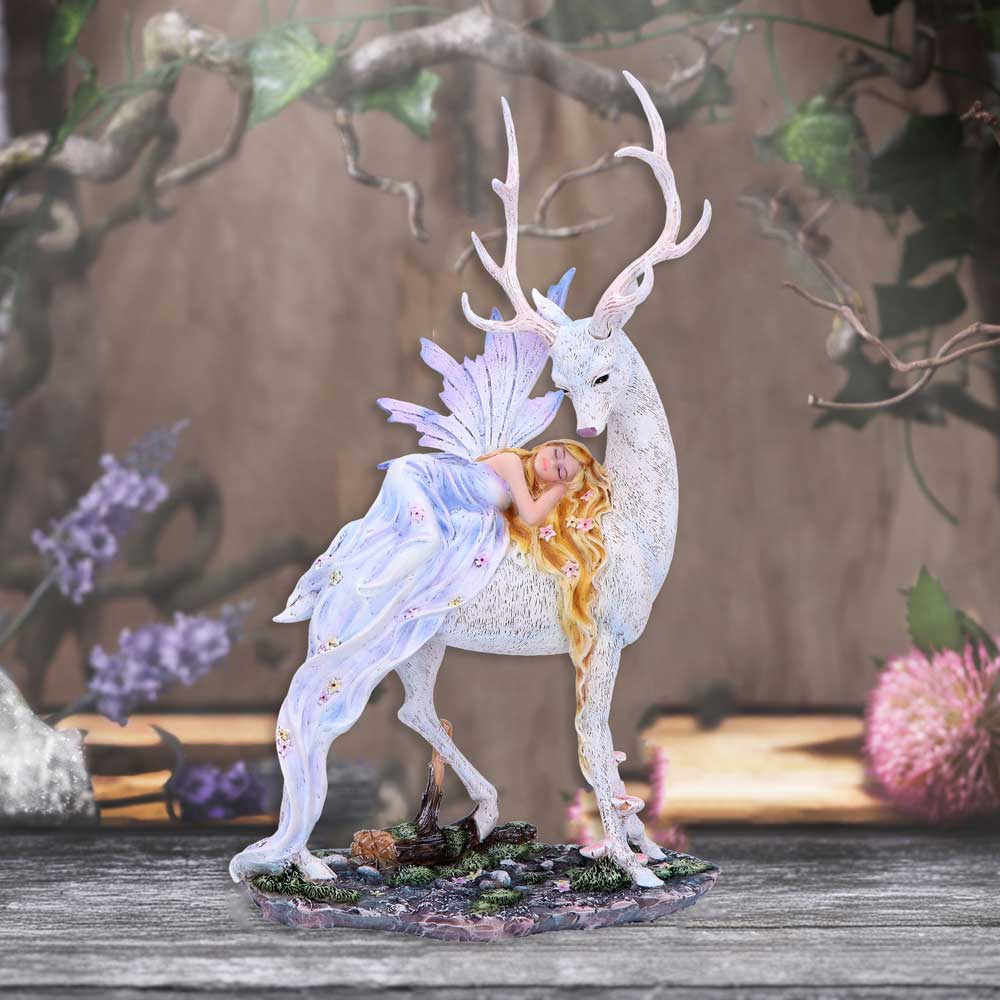 Evelyn Fairy and Stag Figurine 32.5cm Resin Statue