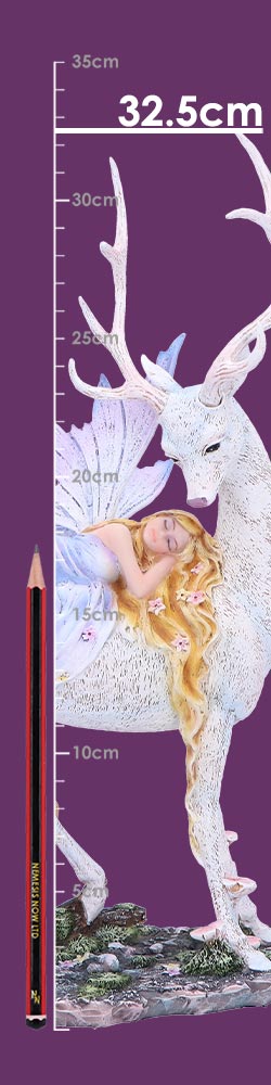 Evelyn Fairy and Stag Figurine 32.5cm Resin Statue