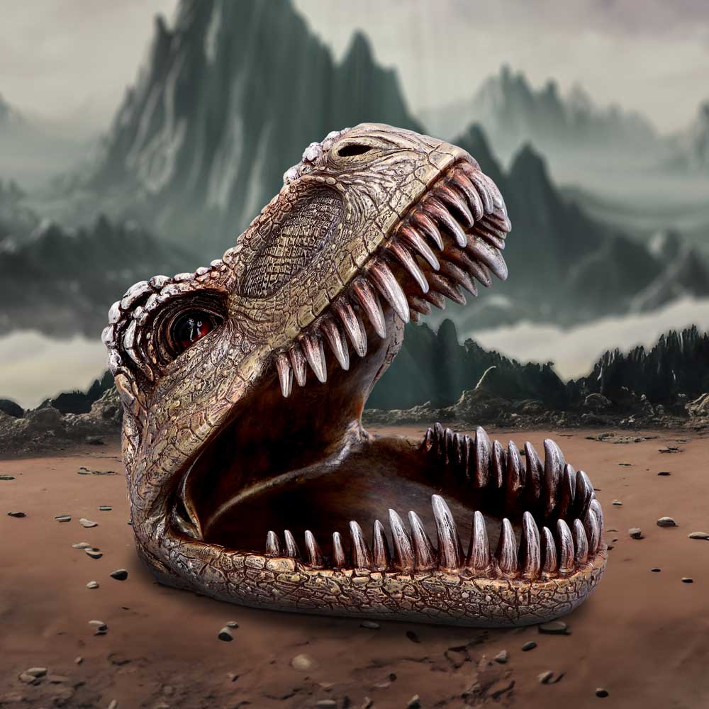Metallic Tyrannosaurus Rex Head Trinket Dish 24cm 7