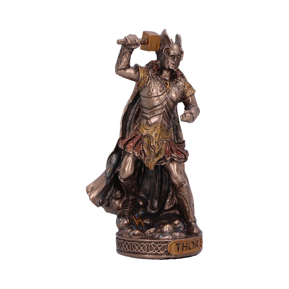 Thor God of Thunder and Lightning Mini Bronze Figurine 8.5cm