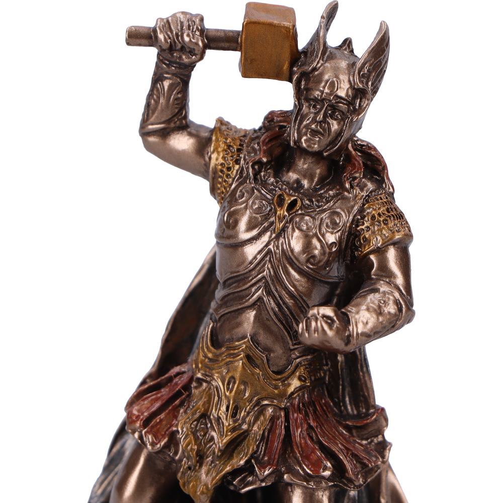 Thor God of Thunder and Lightning Mini Bronze Figurine 8.5cm 5