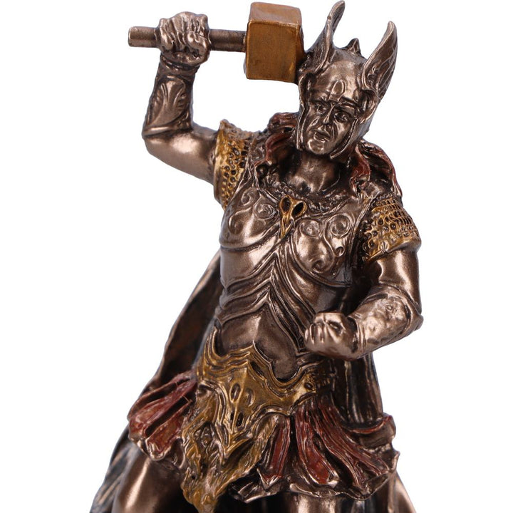Thor God of Thunder and Lightning Mini Bronze Figurine 8.5cm