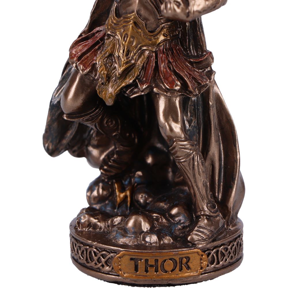 Thor God of Thunder and Lightning Mini Bronze Figurine 8.5cm