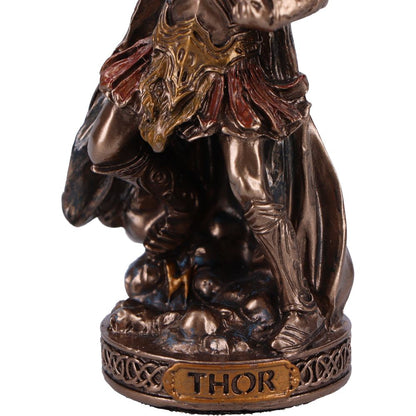 Thor God of Thunder and Lightning Mini Bronze Figurine 8.5cm 6