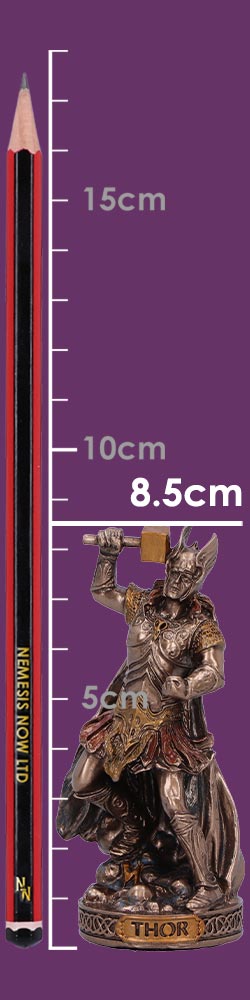 Thor God of Thunder and Lightning Mini Bronze Figurine 8.5cm 8