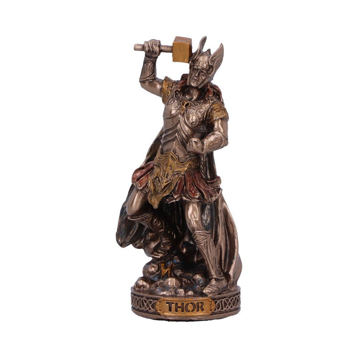 Thor God of Thunder and Lightning Mini Bronze Figurine 8.5cm