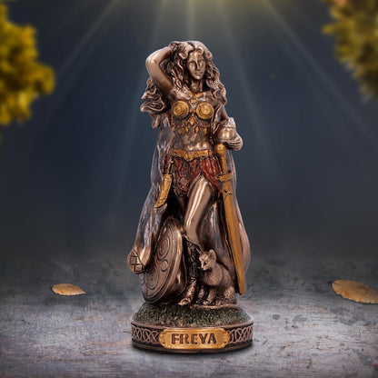 Freya Goddess of Love and Fertility Mini Bronze Figurine 8.5cm 7