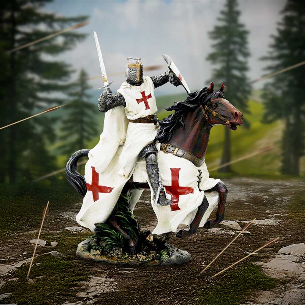Take to Your Steed a Medieval Templar Knight Figurine 28cm 7