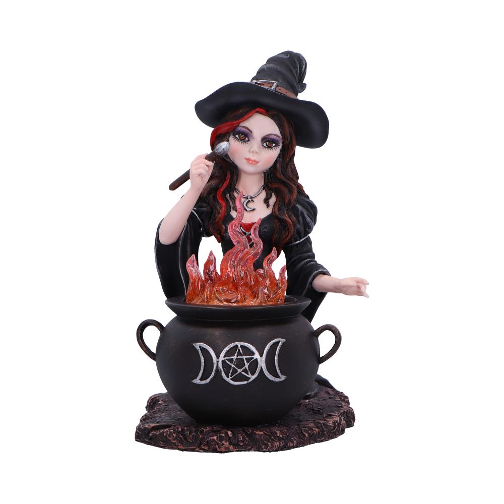 Althea Witch figurine with Flame Cauldron 16cm
