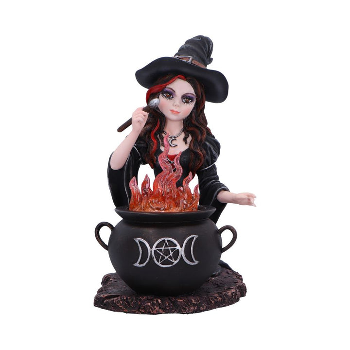 Althea Witch figurine with Flame Cauldron 16cm