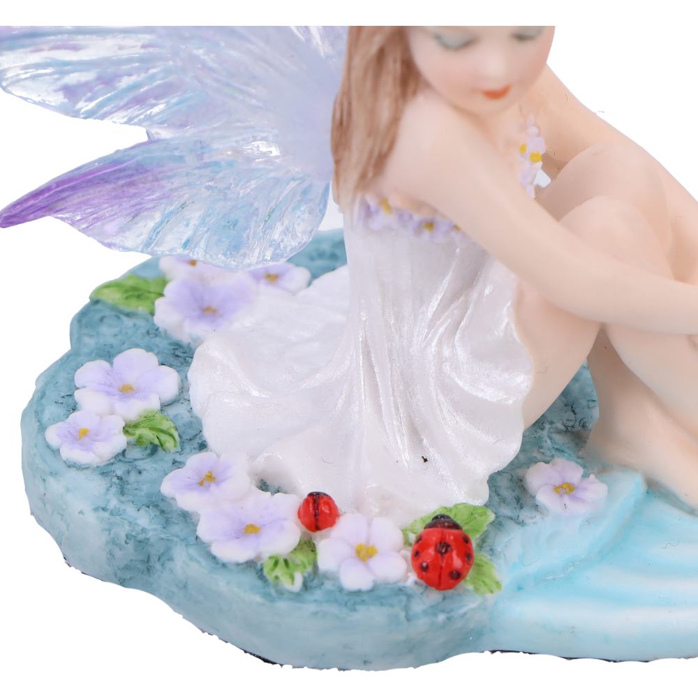 Jenna Serene Fairy with Purple Lilies and Ladybugs 6cm 6
