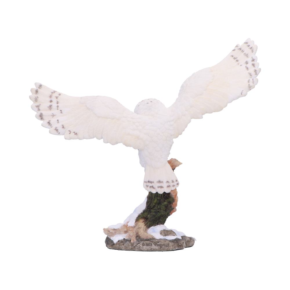 Snowfall Majestic Owl In Winter Scene 18cm 3