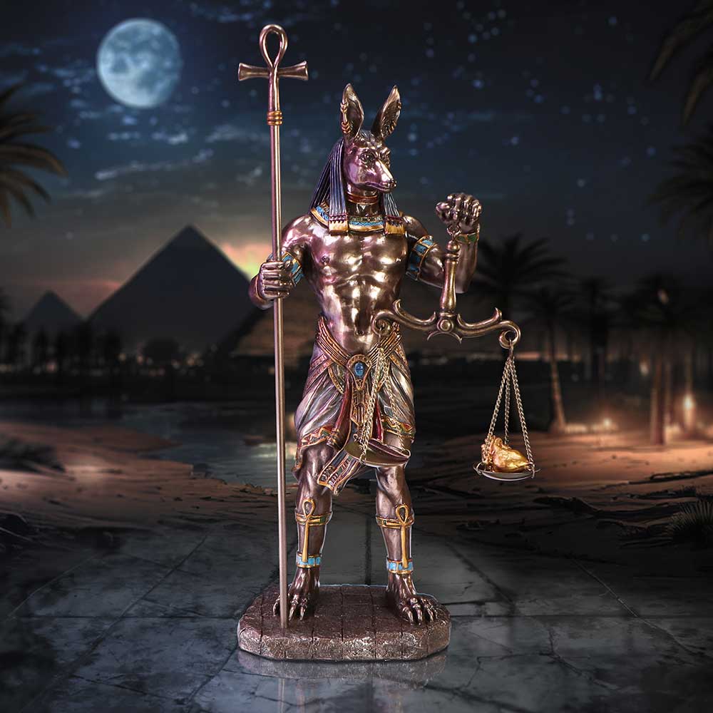 Bronzed Anubis Figurine a Guardian of the Tombs Symbol Justice 26.5cm 7