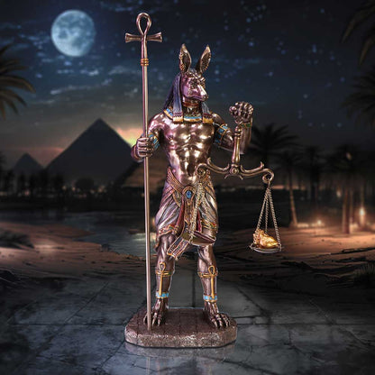 Bronzed Anubis Figurine a Guardian of the Tombs Symbol Justice 26.5cm 7