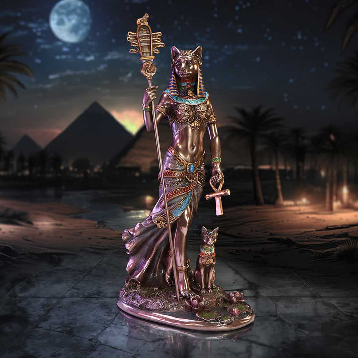 Bastet Goddess of Protection a Symbol Strength and Power 27cm Bronze Resin Statue