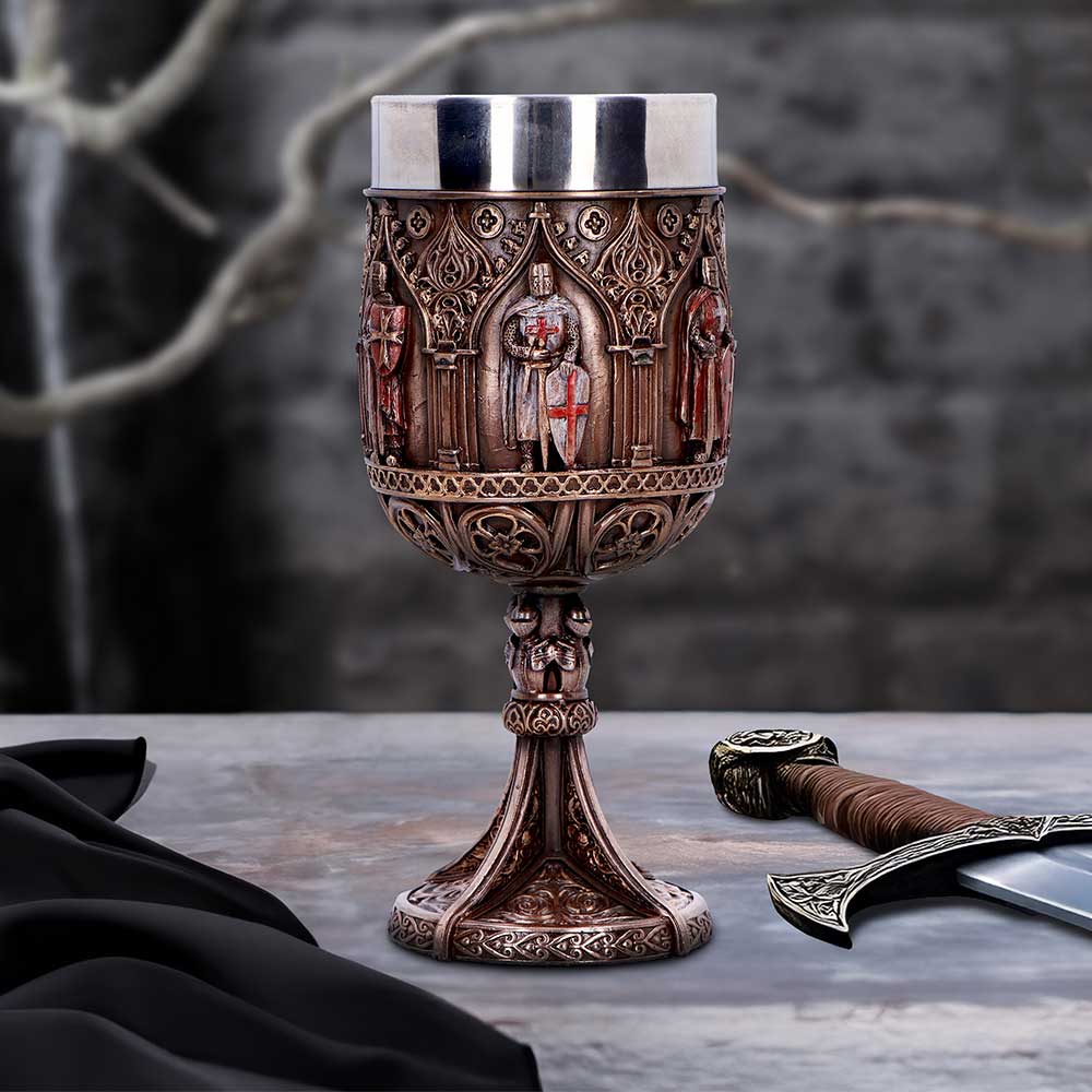 Knights Templar Goblet a Majestic Tribute to History 18cm Bronze Drinking Mug