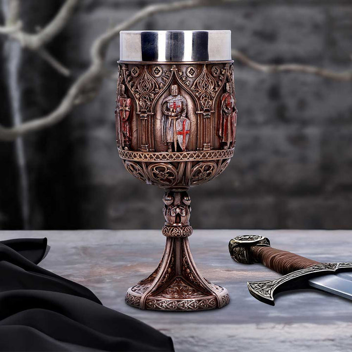 Knights Templar Goblet a Majestic Tribute to History 18cm Bronze Drinking Mug