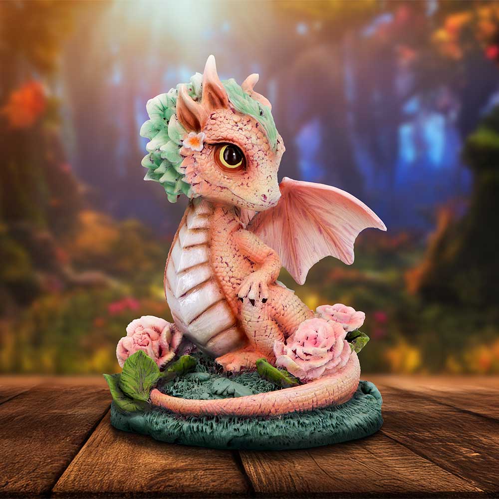 Carnation Flower Dragon Figurine 12cm 7