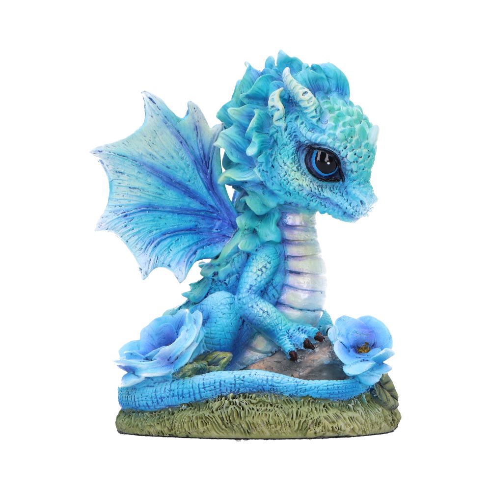 Blue Poppy Flower Dragon Figurine 11cm 4