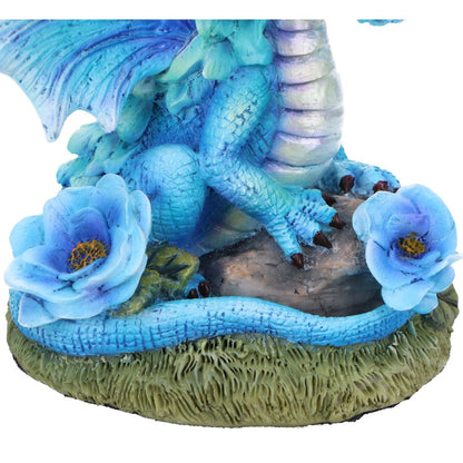 Blue Poppy Flower Dragon Figurine 11cm 6