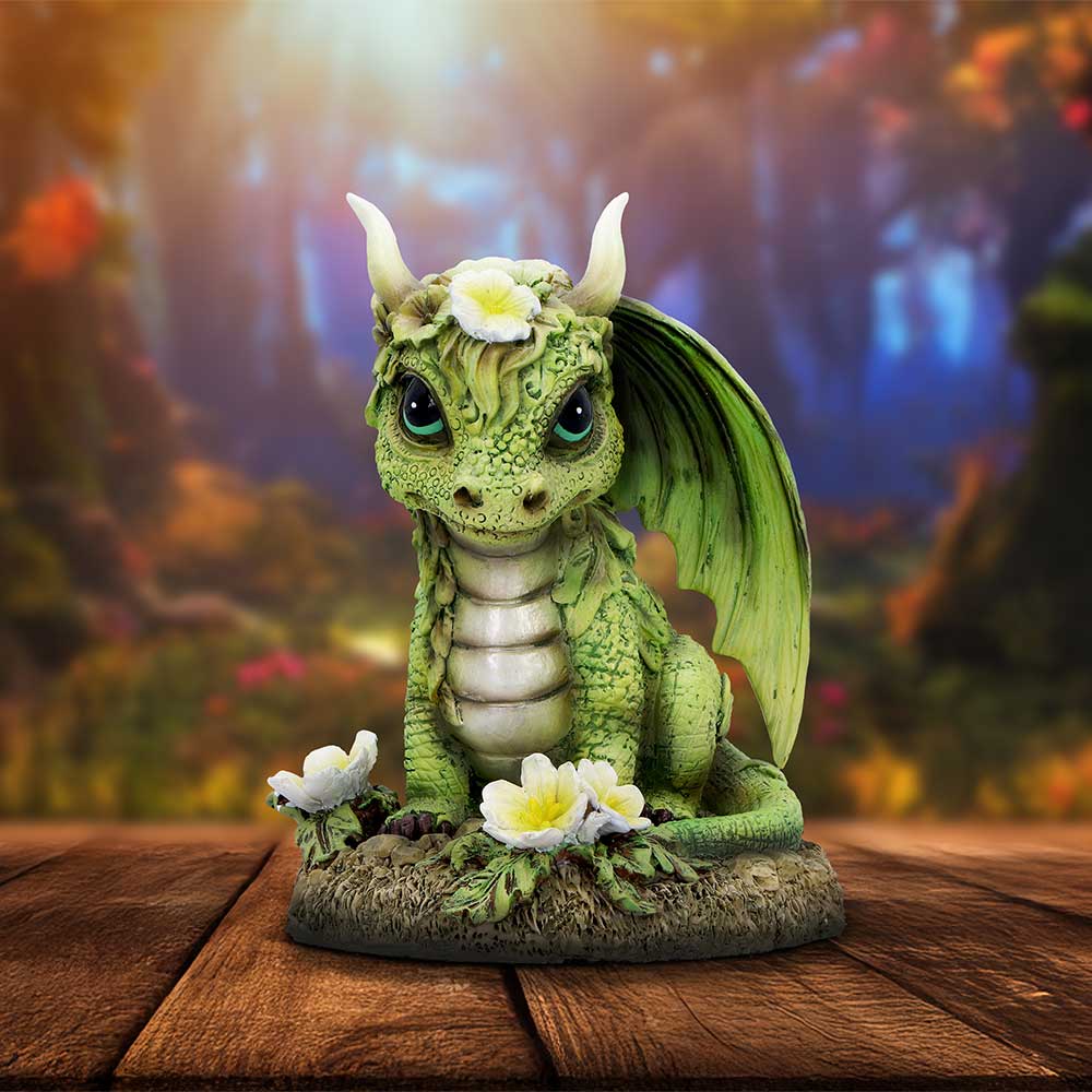 Freesia Flower Dragon Figurine 11.5cm 7