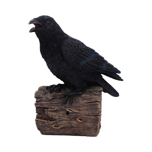 Ravens Cry with Motion Activated Sound Resin Statue 18cm 1