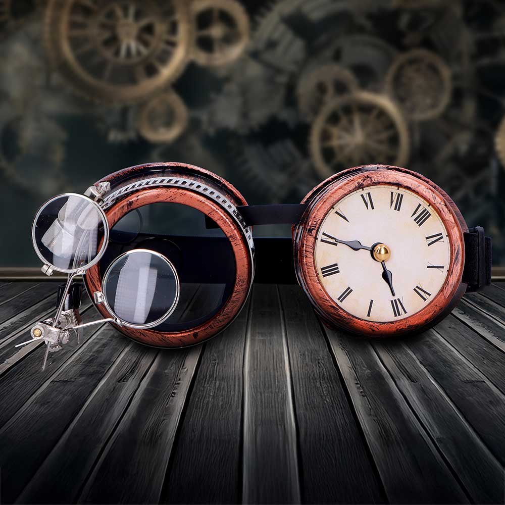 Optical Chronology Pack of 3 Steampunk Goggles 18cm 7