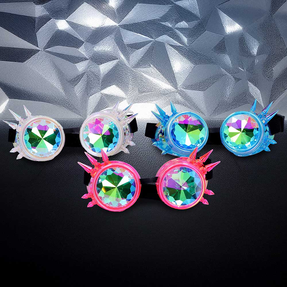 Crystal Kaleidoscope Pack of 3 Cyberpunk Goggles 17cm 7