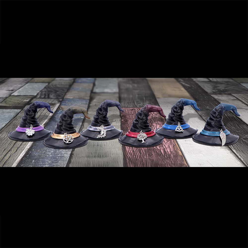 Set of 6 Positive Energy Witches Hats 7.2cm 7