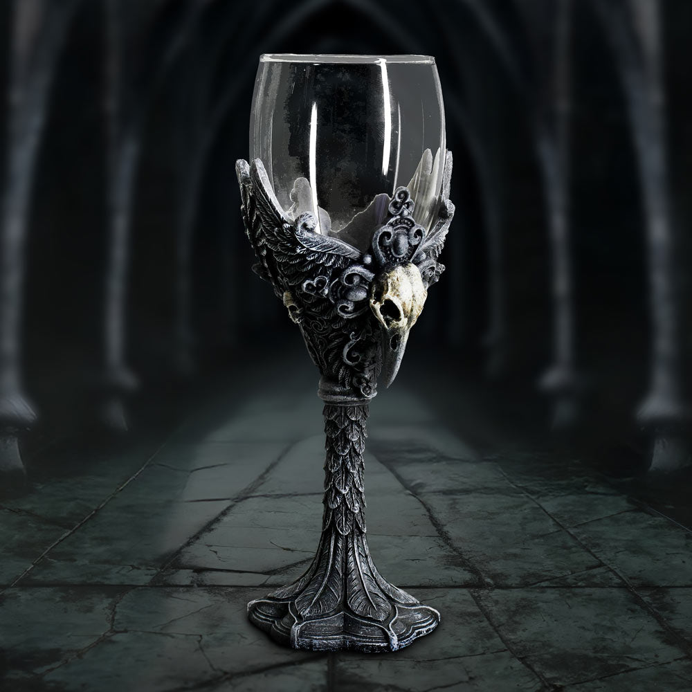 Gothic Raven Nevermore Goblet Drinking Mug 20cm 7