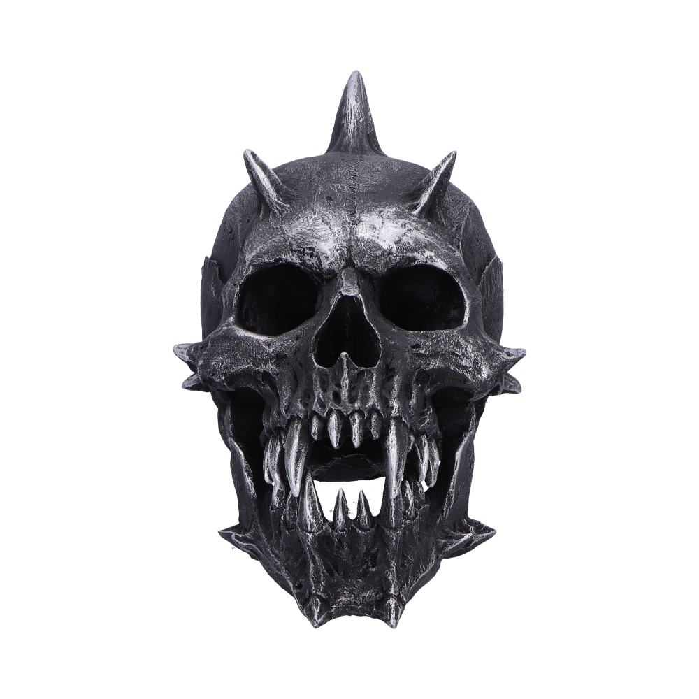 Iron Fang Spike Skull Resin Statue 16.5cm 2