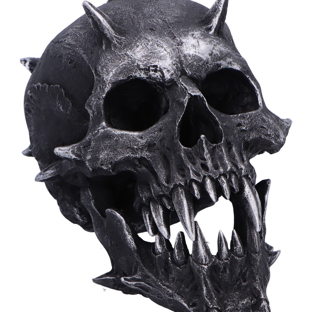 Iron Fang Spike Skull Resin Statue 16.5cm 5