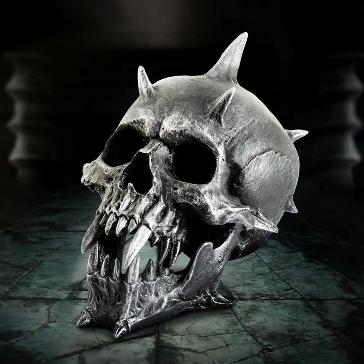 Iron Fang Spike Skull Resin Statue 16.5cm 7