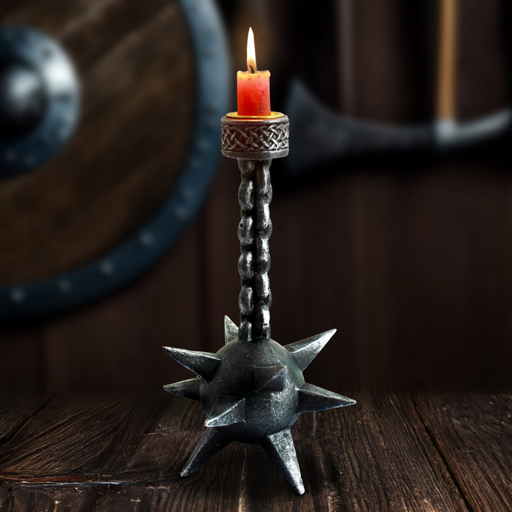 Meteor Hammer Medieval Gothic Candle Holder 17cm 7