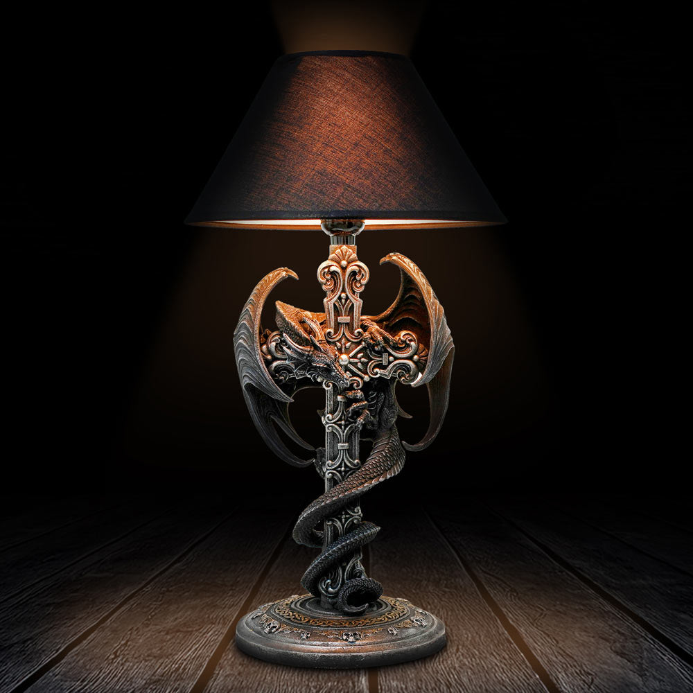 Dragons Crucis Gothic Plug In Lamp 37cm 7