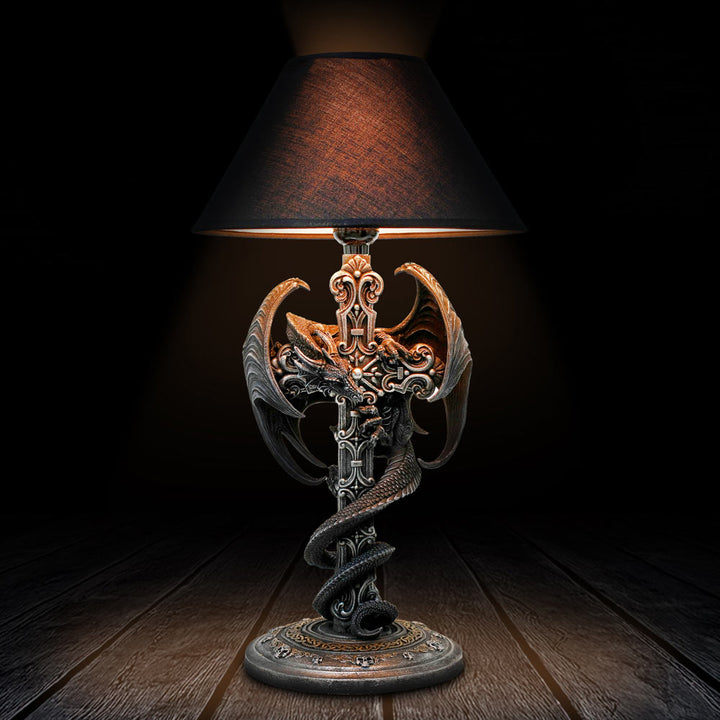 Dragons Crucis Gothic Plug In Lamp 37cm 7